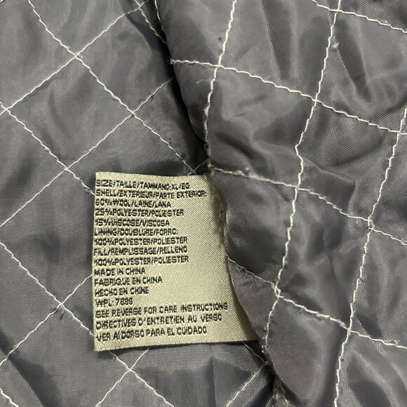 Utex Wool Blend Shirt Jacket Mens XL Burgundy Gray Plaid Quilted Lining Shacket - Picture 10 of 16